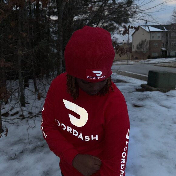 Reflective DoorDash Delivery Driver Hoodie Red Door Dash - Picture 3 of 15